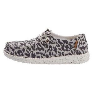 Hey Dude Womans Wendy Cheetah Print Slip On Shoes. Black Gray‎ Brand New 6